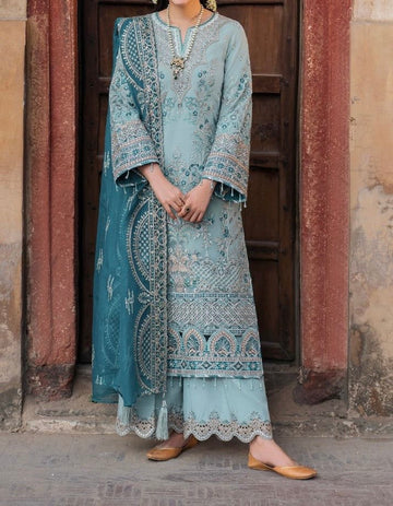Unstitched Embroidered Organza 3PC | FW-008