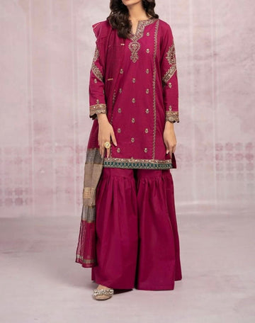 Unstitched Embroidered Dhanak 3PC | WC-010D