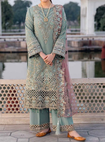 Unstitched Embroidered Organza 3PC | FW-009