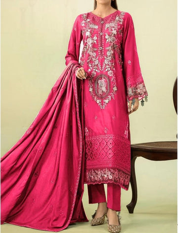 Unstitched Embroidered Dhanak 3PC | WC-011B