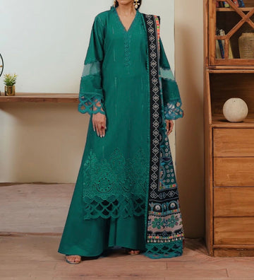 Unstitched Embroidered Dhanak 3PC | WC-004C