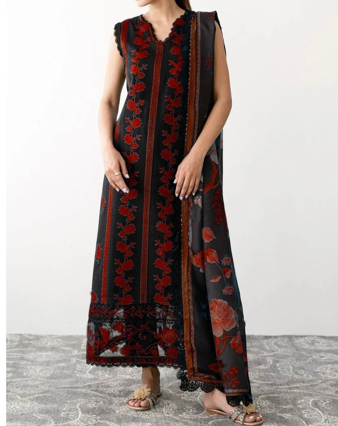 Unstitched Embroidered Dhanak 3PC | WC-009C