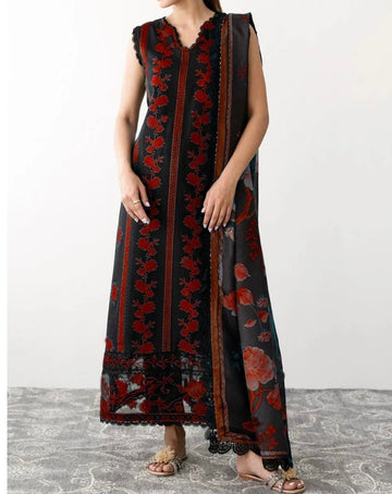 Unstitched Embroidered Dhanak 3PC | WC-009C