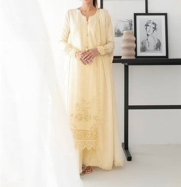 Unstitched Embroidered Dhanak 3PC | WC-040B