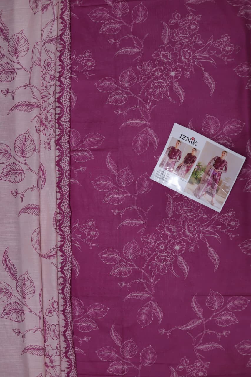 Unstitched Printed Slub Khaddar 3PC | WC-059E