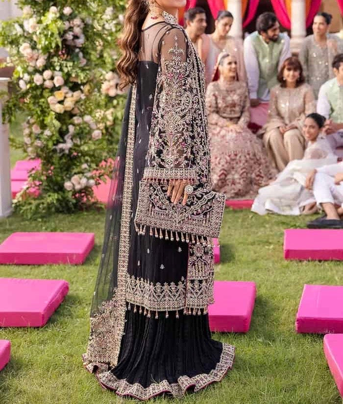 Unstitched Embroidered Net 3PC | FW-022