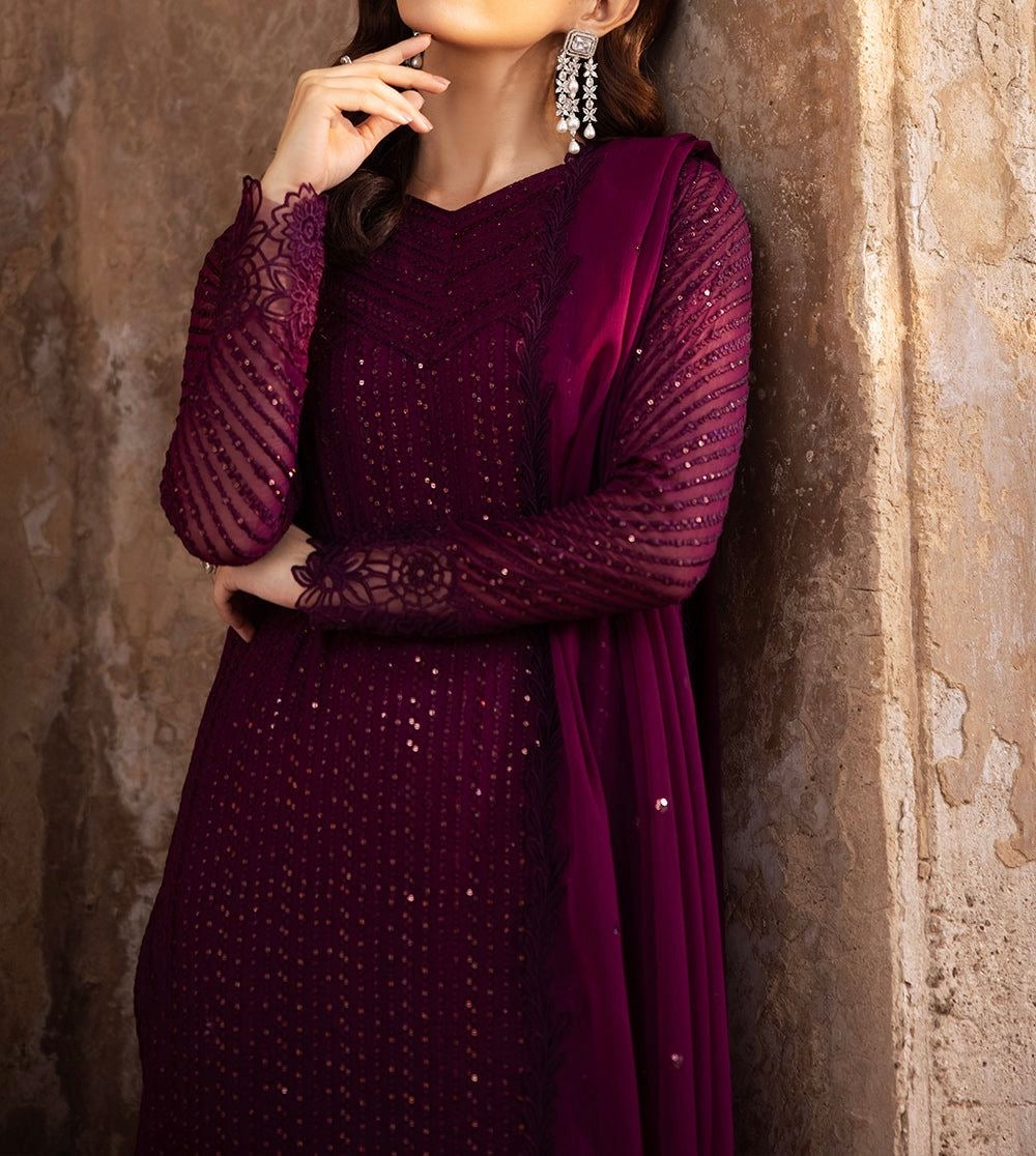 Unstitched Embroidered Chiffon 3PC | FW-006
