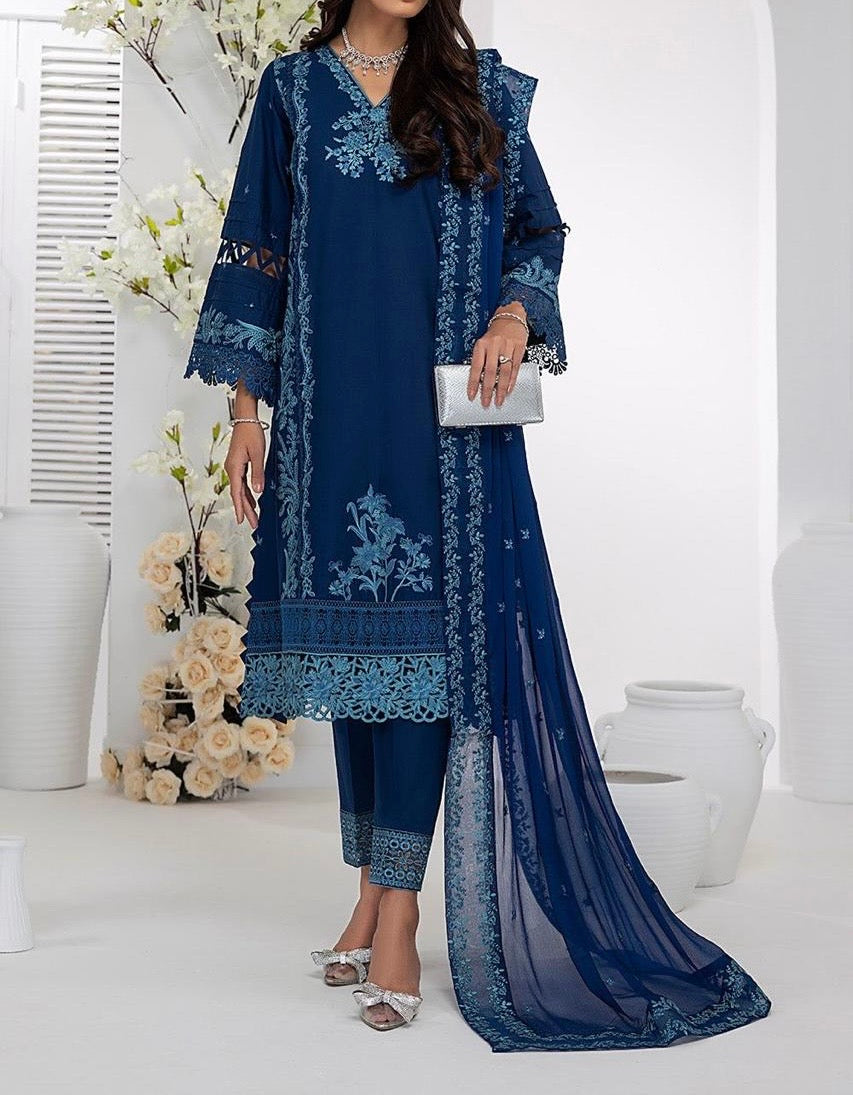 Unstitched Embroidered Dhanak 3PC | WC-046
