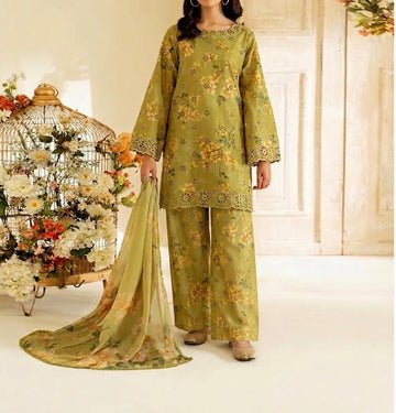 Unstitched Printed Lawn 3PC | SC-106
