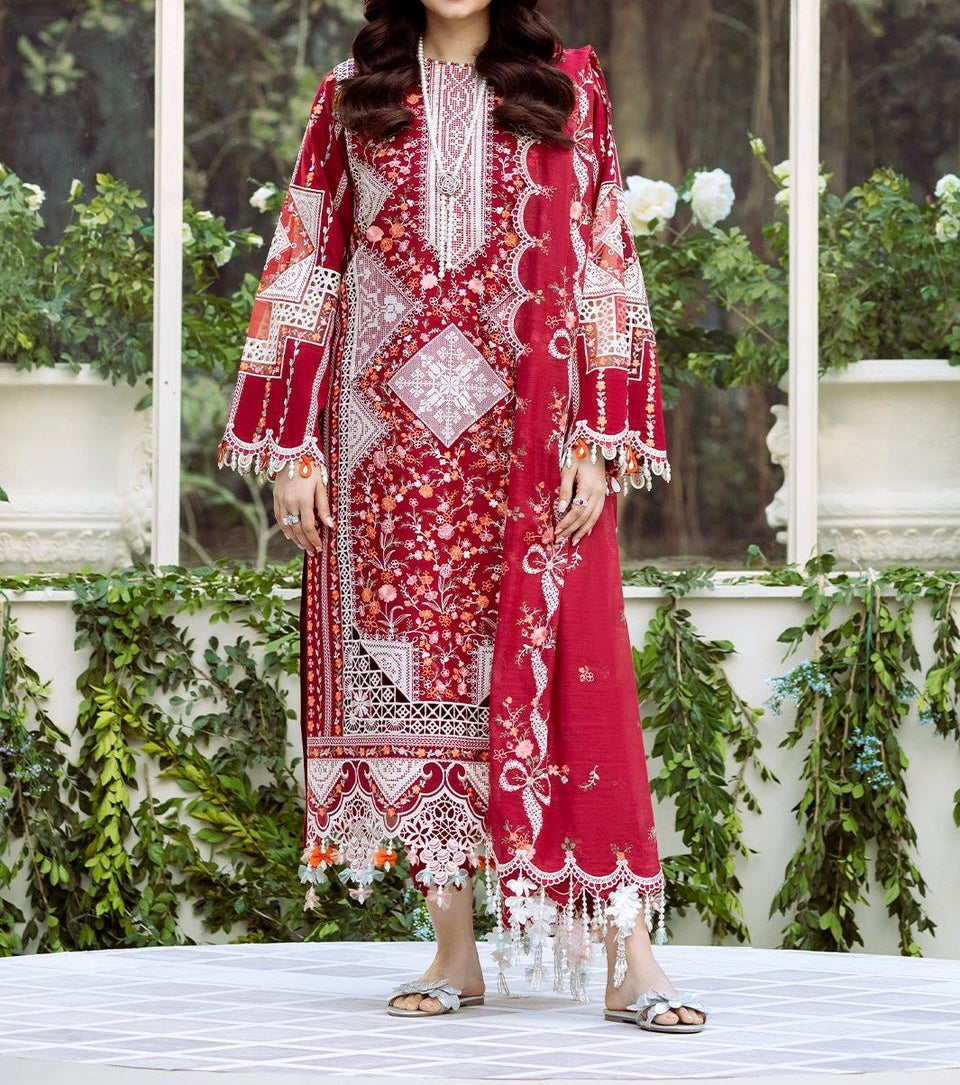 Unstitched Embroidered Dhanak 3PC | WC-076A