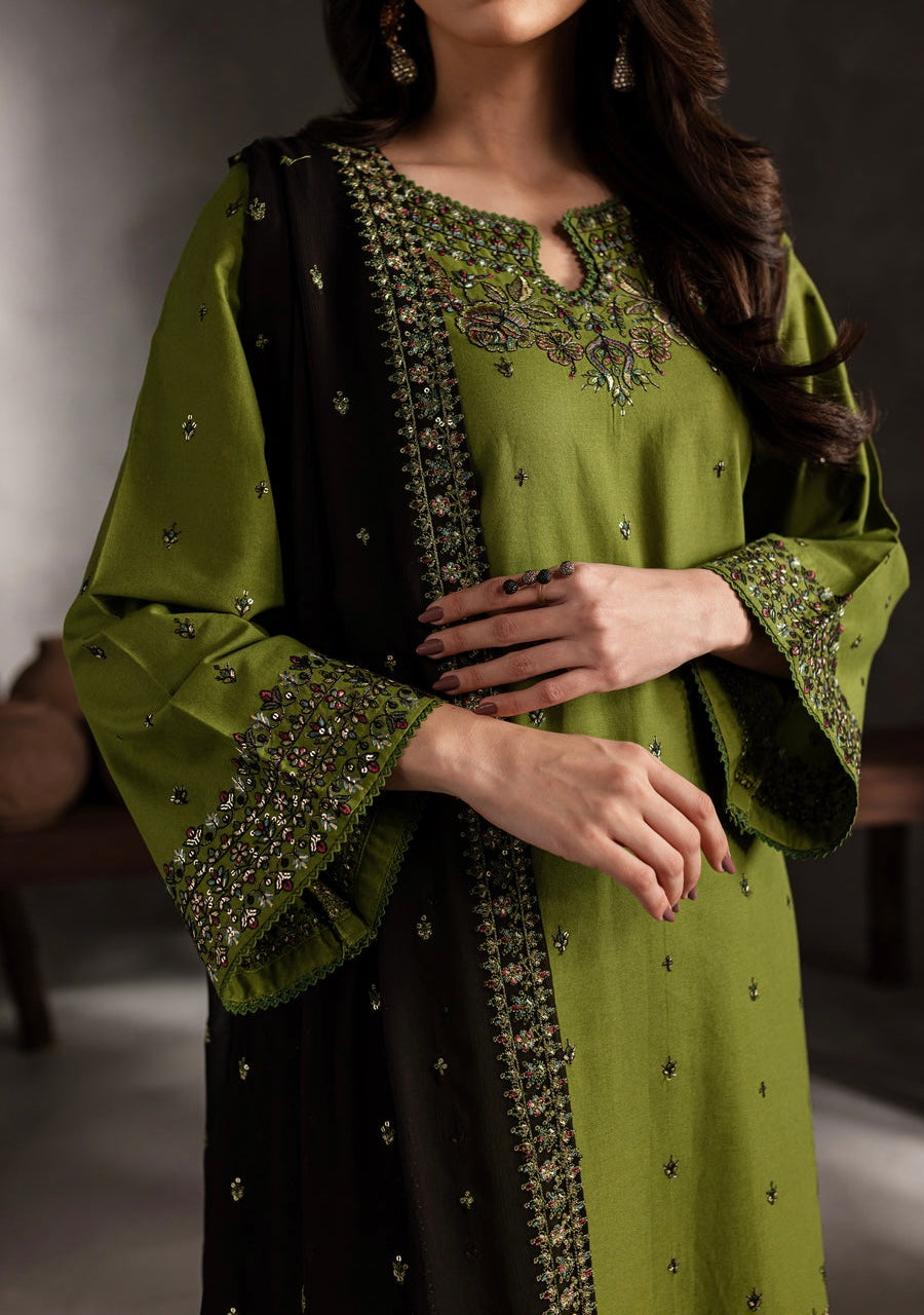 Unstitched Embroidered Dhanak 3PC | WC-081