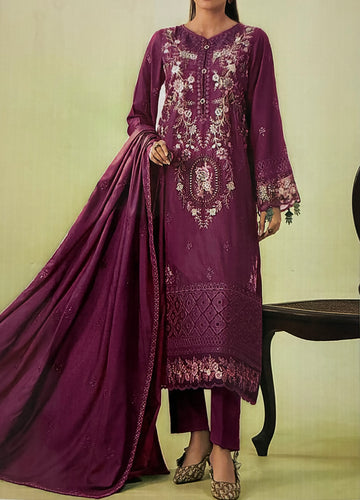 Unstitched Embroidered Dhanak 3PC | WC-011C