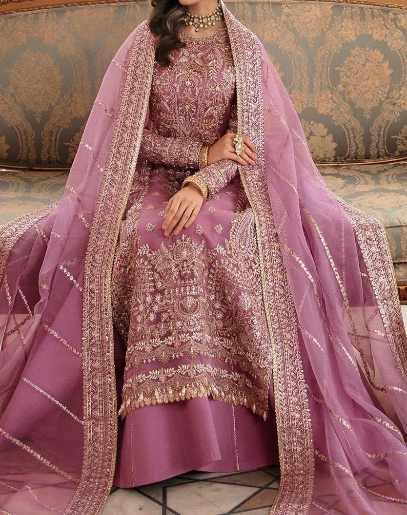 Unstitched Embroidered Organza 3PC | FW-010