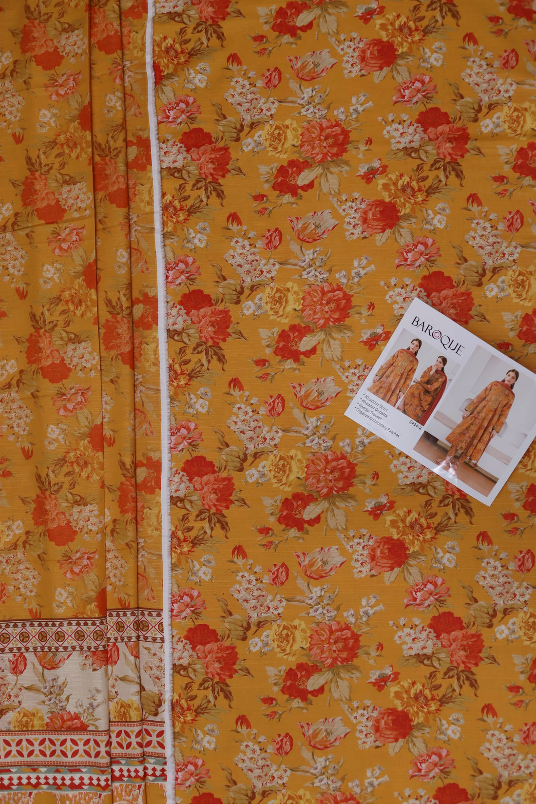 Unstitched Printed Slub Khaddar 3PC | WC-059B