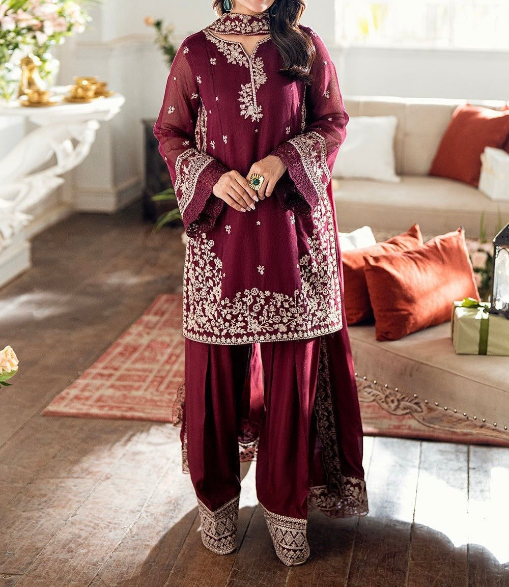 Unstitched Embroidered Dhanak 3PC | WC-077