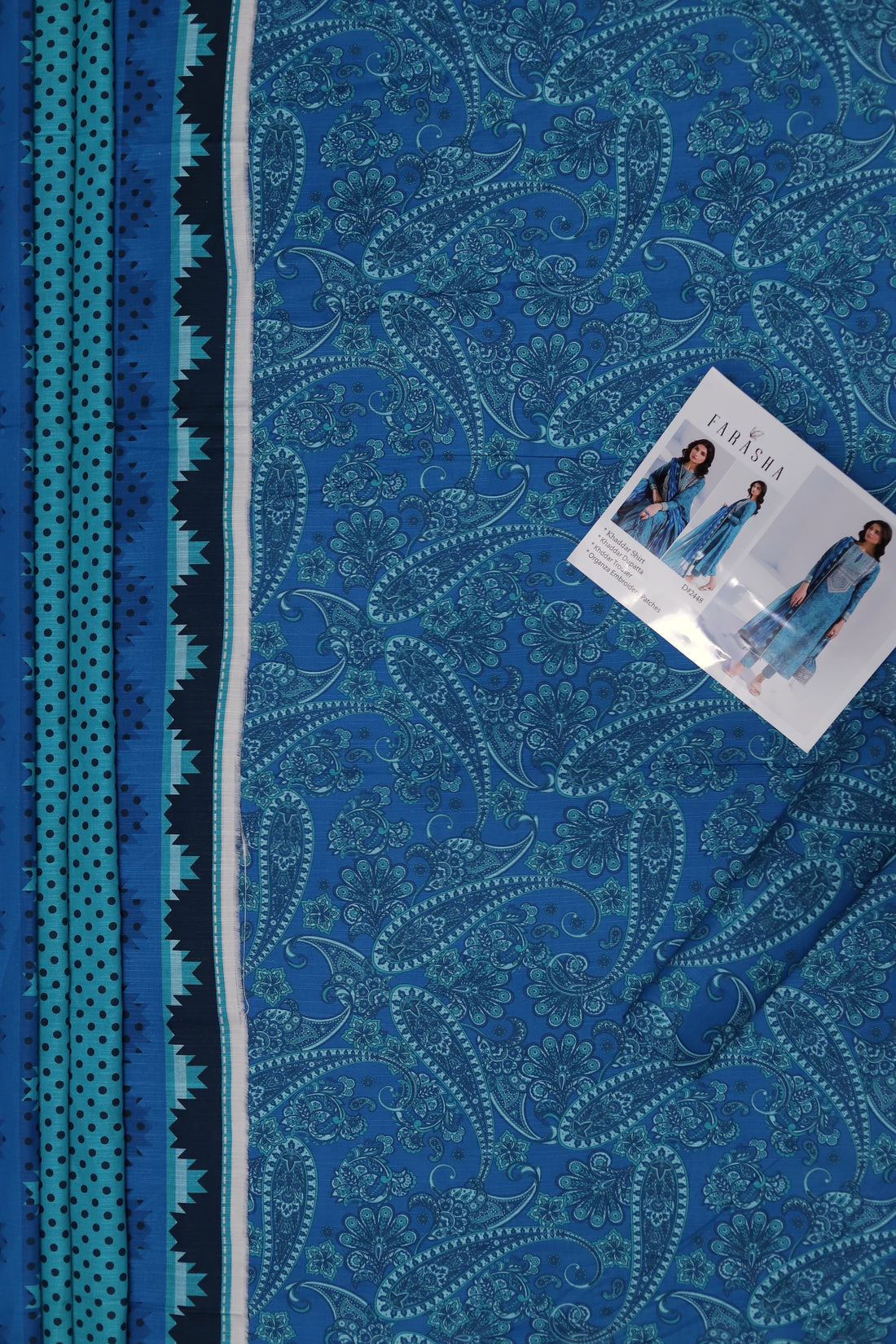 Unstitched Printed Slub Khaddar 3PC | WC-059D