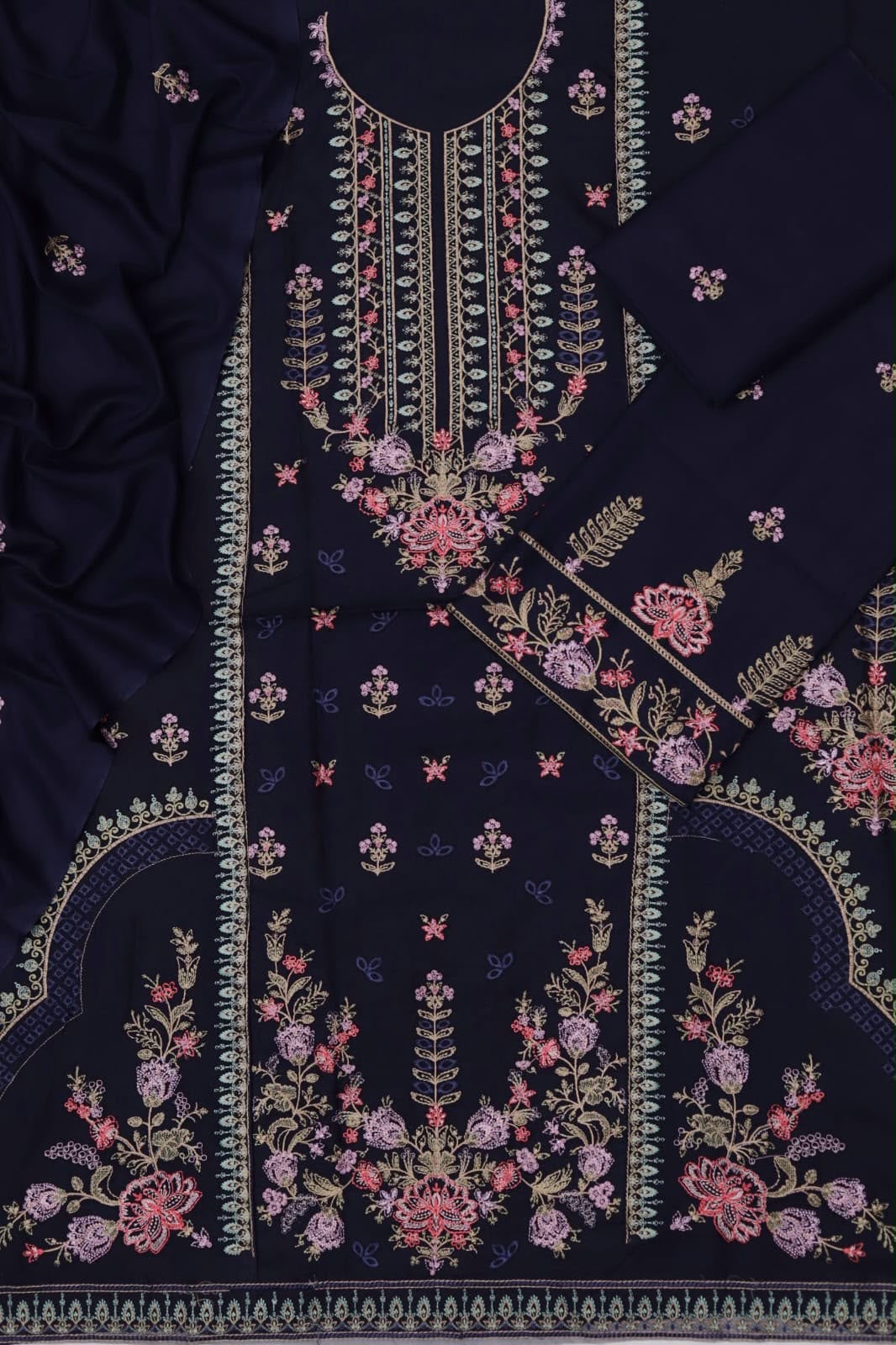 Unstitched Embroidered Dhanak 3PC | WC-115