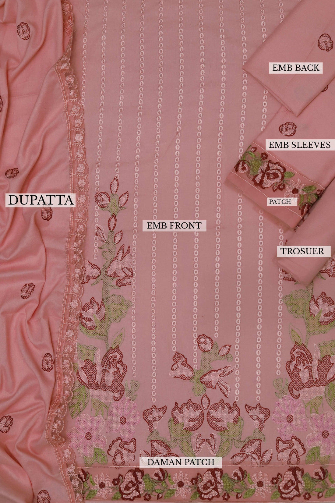 Unstitched Embroidered Dhanak 3PC | WC-040A