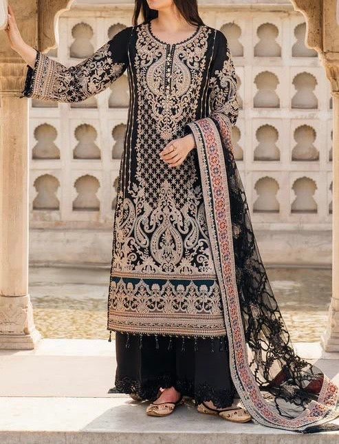 Unstitched Embroidered Organza 3PC | FW-014