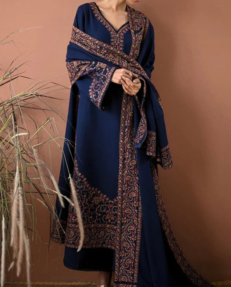 Unstitched Embroidered Dhanak 3PC | WC-069
