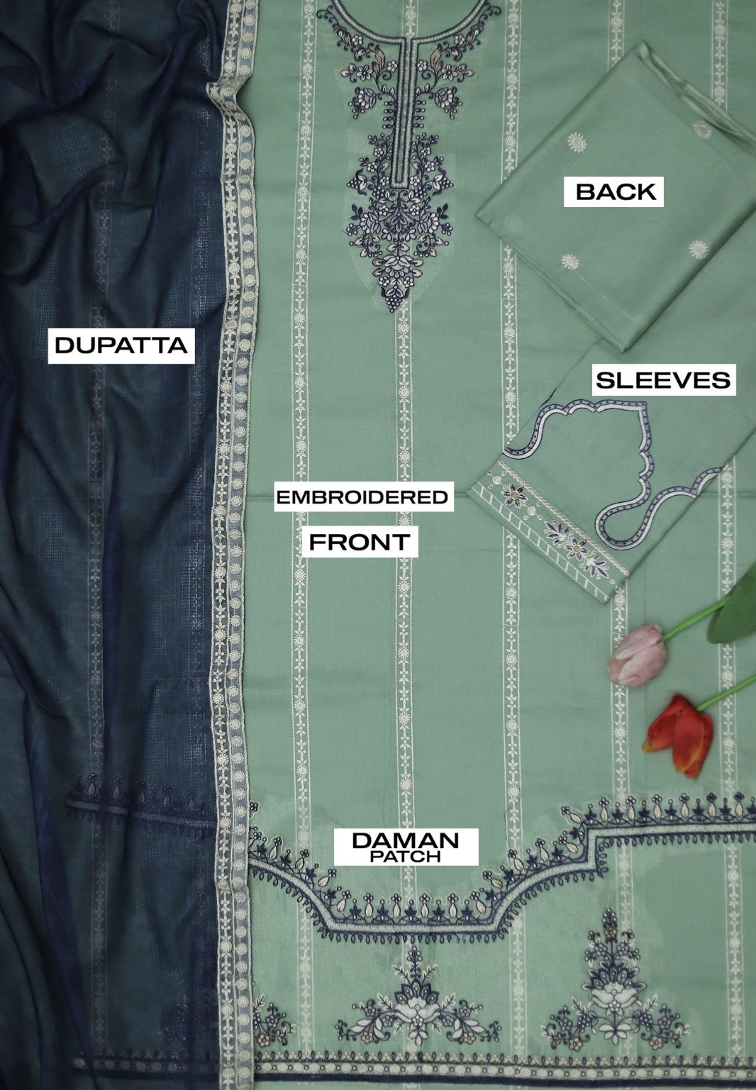 Unstitched Embroidered Lawn 3PC | SC-028A