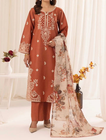 Unstitched Embroidered Lawn 3PC | SC-016