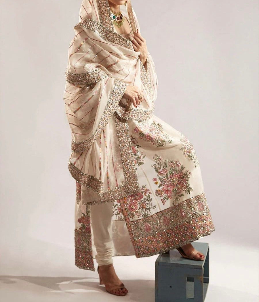 Unstitched Embroidered Organza 3PC | FW-017