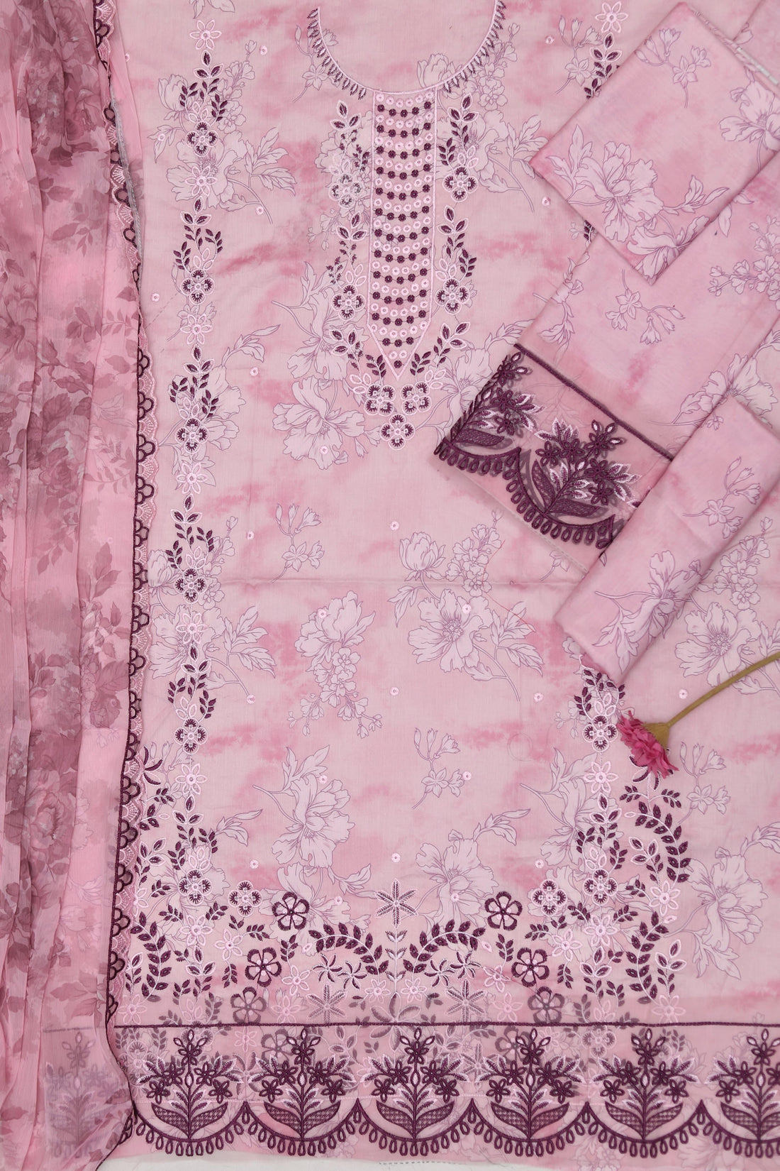 Unstitched Embroidered Lawn 3PC | SC-073