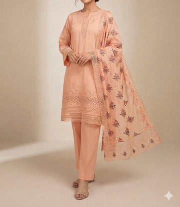 Unstitched Embroidered Lawn 3PC | SC-168