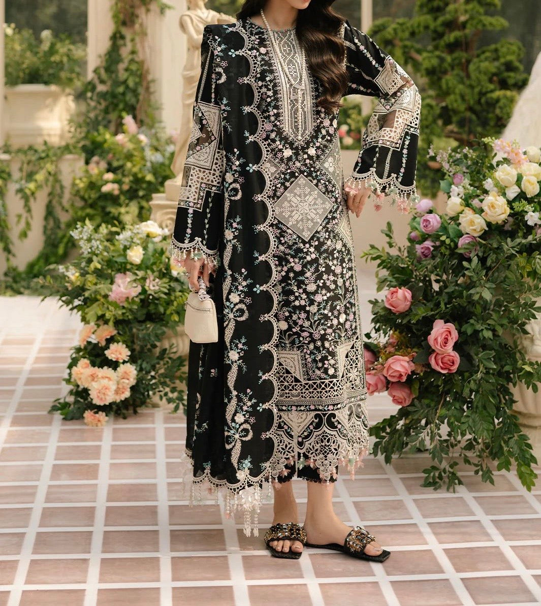 Unstitched Embroidered Dhanak 3PC | WC-076B