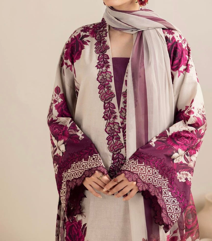 Unstitched Printed Lawn 3PC | SC-054A