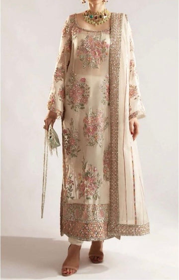 Unstitched Embroidered Organza 3PC | FW-017