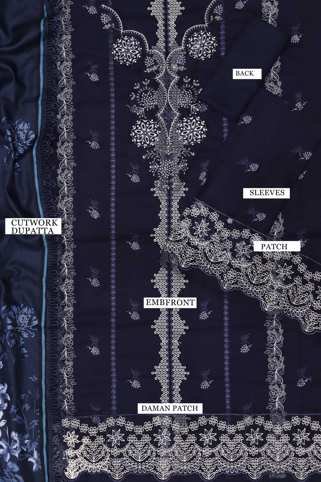 Unstitched Embroidered Dhanak 3PC | WC-045A
