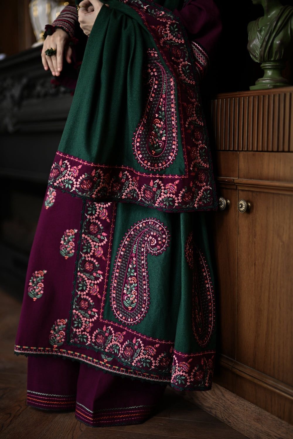 Unstitched Embroidered Dhanak 3PC | WC-060