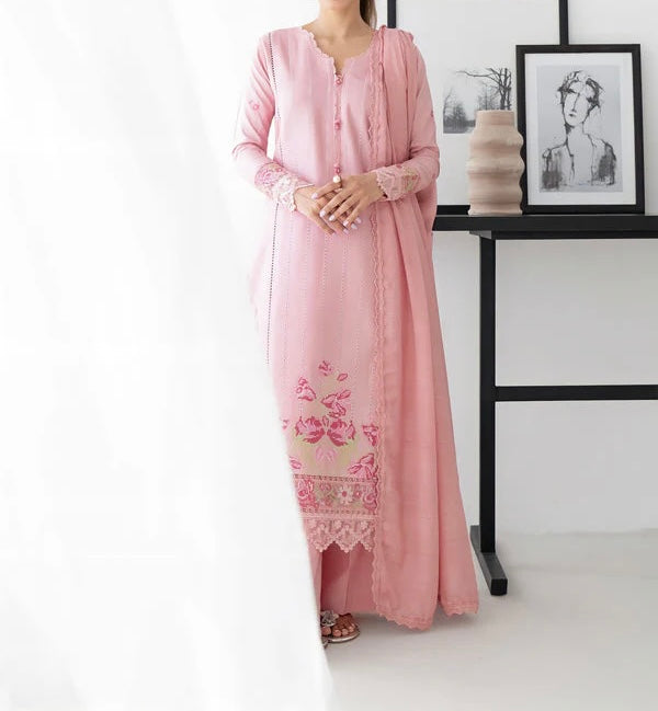 Unstitched Embroidered Dhanak 3PC | WC-040A