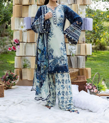Unstitched Printed Lawn 3PC | SC-054B