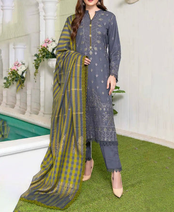 Unstitched Embroidered Dhanak 3PC | WC-013