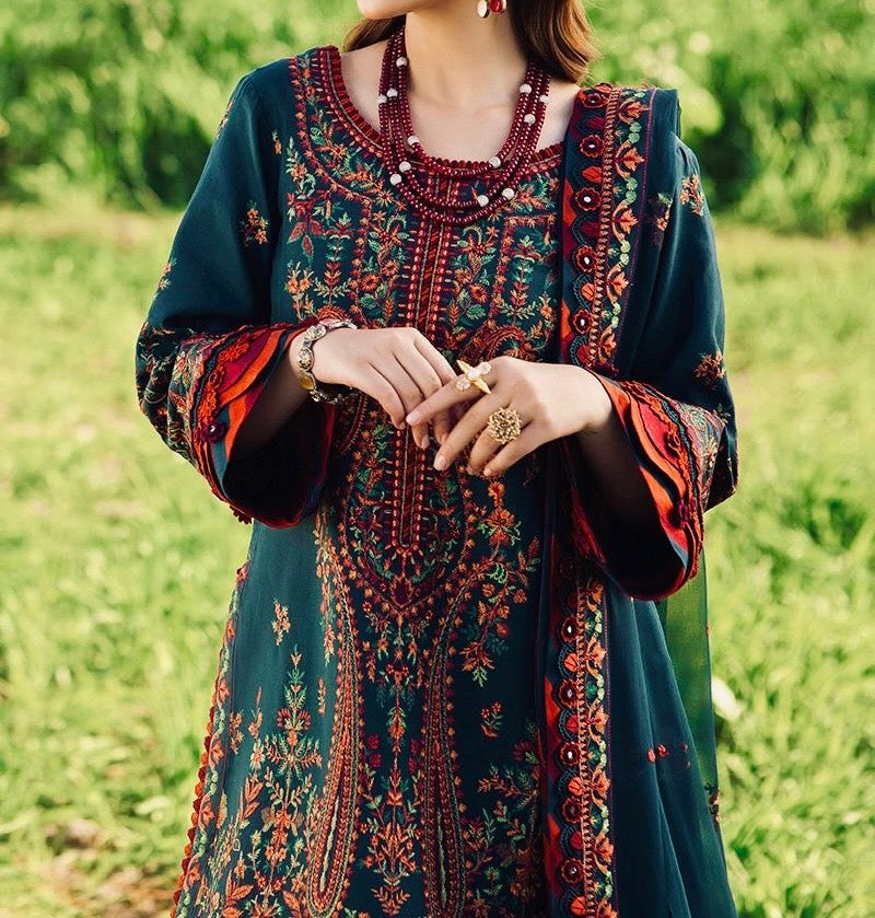 Unstitched Embroidered Lawn 3PC | SC-001