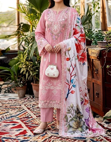 Unstitched Embroidered Lawn 3PC | SC-110