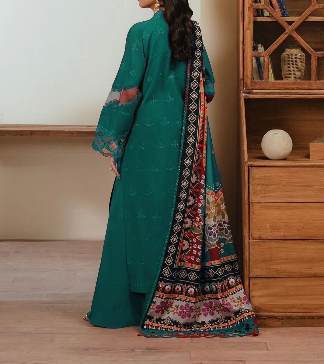 Unstitched Embroidered Dhanak 3PC | WC-004C