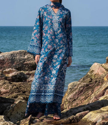 Unstitched Embroidered Lawn 3PC | SC-076