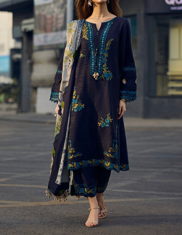 Unstitched Embroidered Lawn 3PC | SC-011