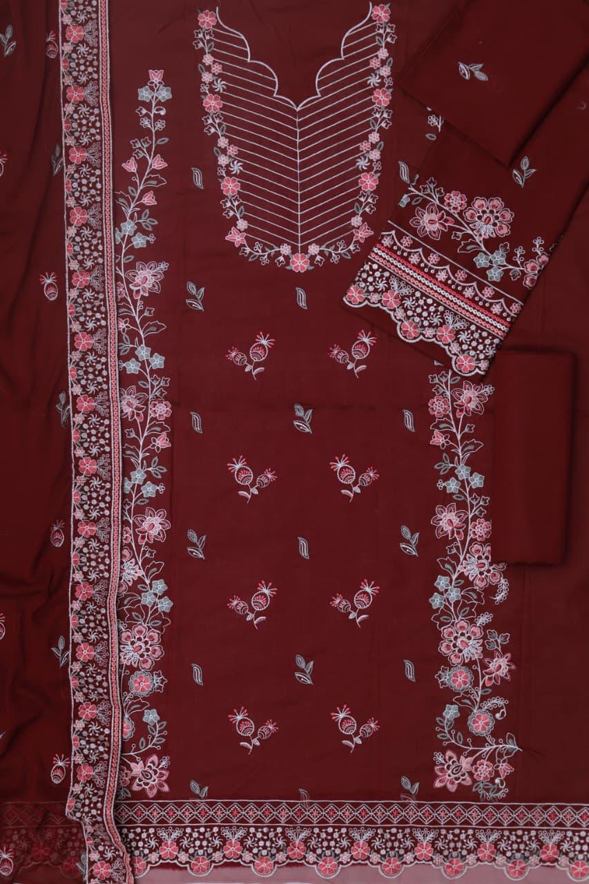 Unstitched Embroidered Lawn 3PC | SC-134