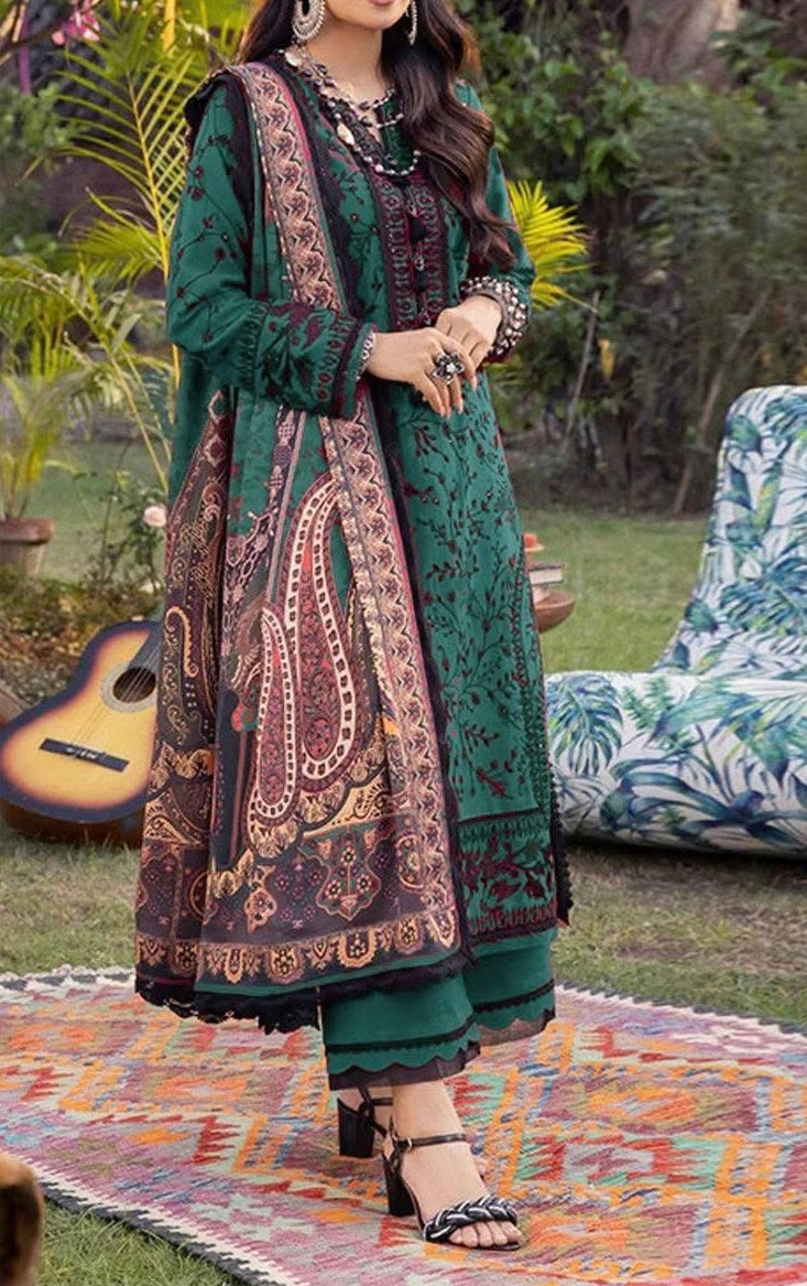 Unstitched Embroidered Dhanak 3PC | WC-066C