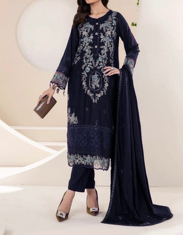 Unstitched Embroidered Dhanak 3PC | WC-011D