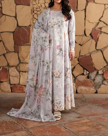 Unstitched Embroidered Lawn 3PC | SC-115