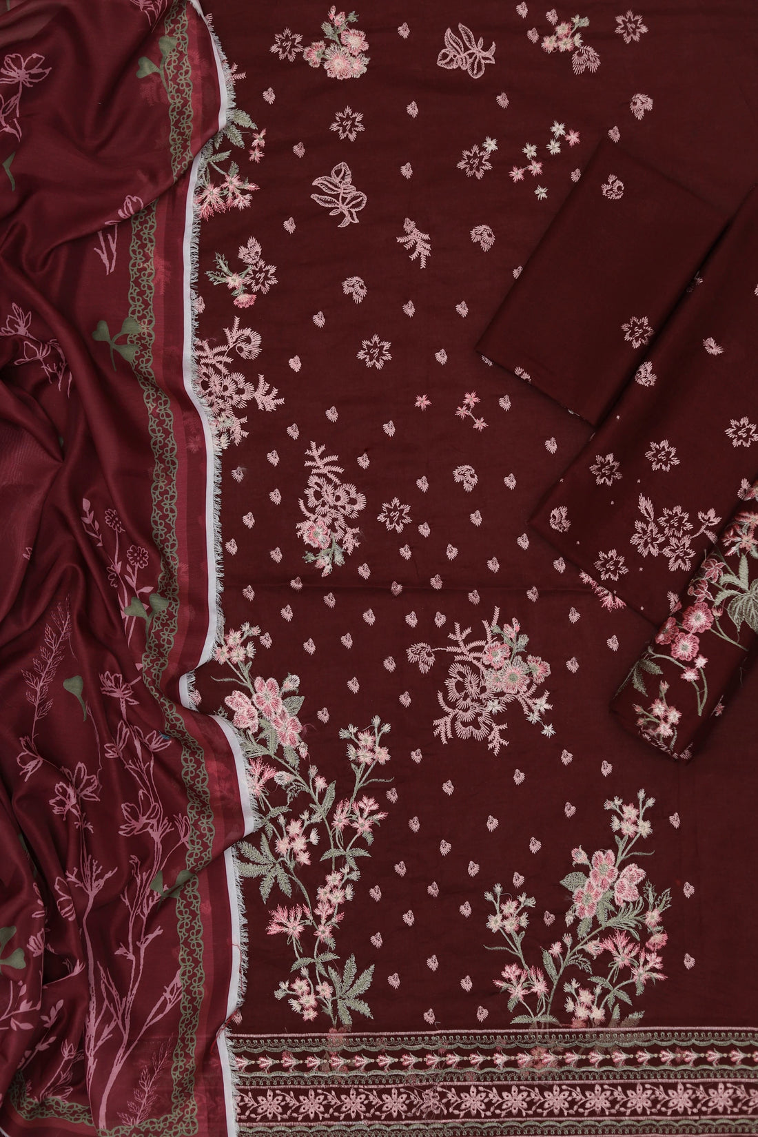 Unstitched Embroidered Lawn 3PC | SC-048