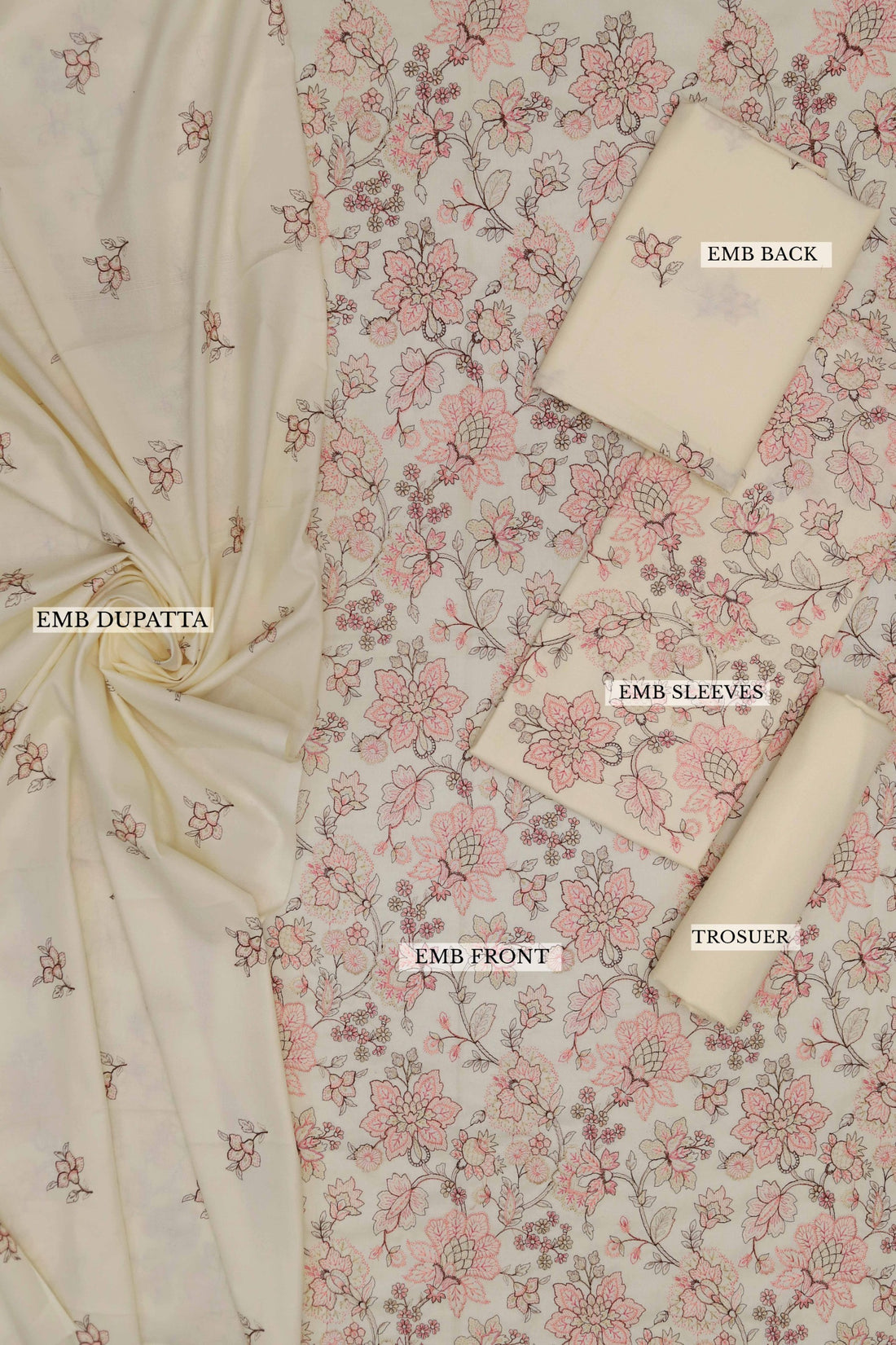 Unstitched Embroidered Dhanak 3PC | WC-068A