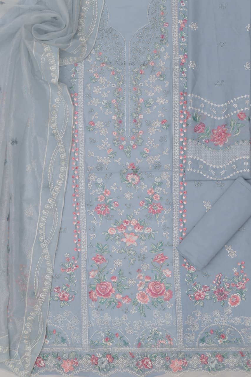 Unstitched Embroidered Lawn 3PC | SC-154