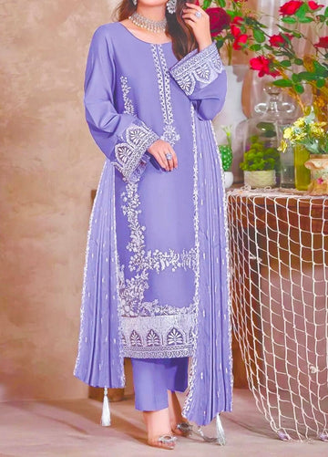 Unstitched Embroidered Lawn 3PC | SC-026